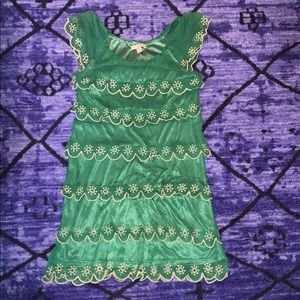 Fiesta tiered ruffle dress with embroidered edges